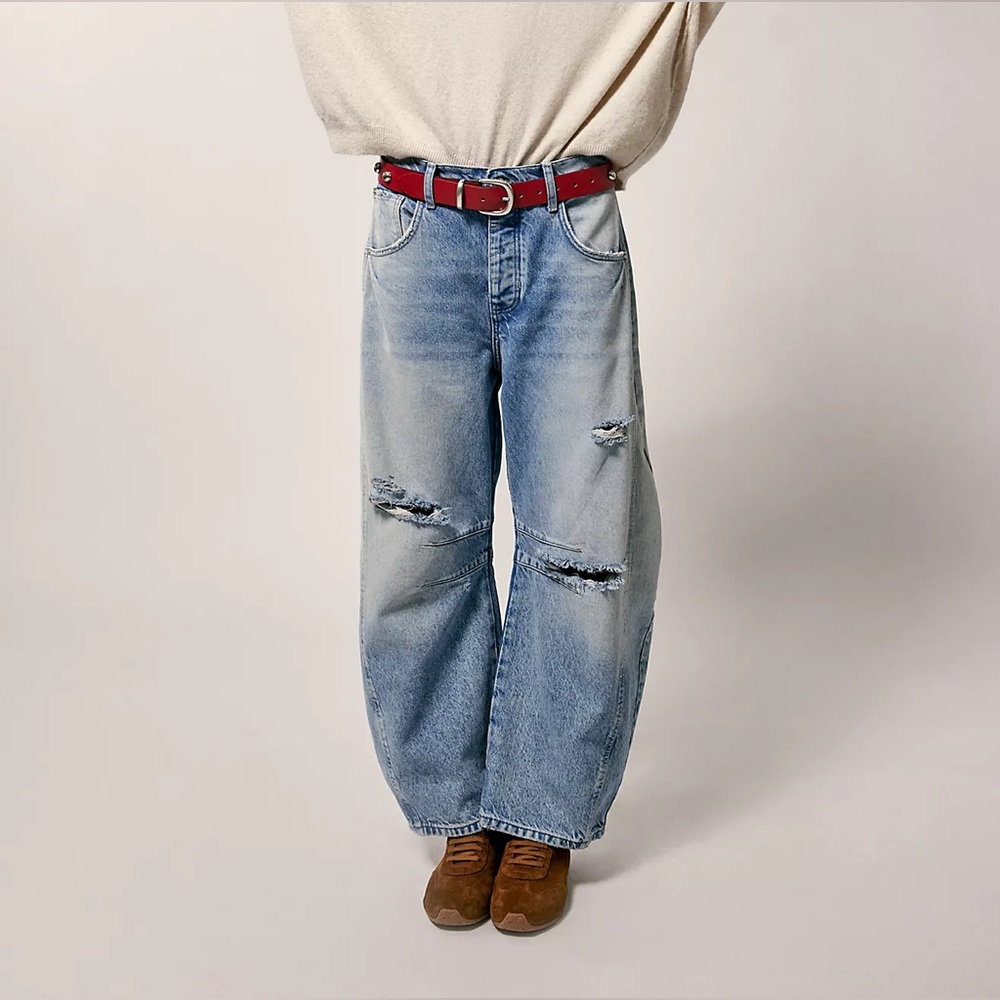 Free people We The Free Good Luck Mid-Rise Barrel Jeans - Picture 8 of 8